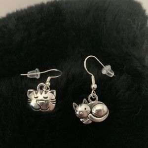 Cat earrings Sterling Silver Hooks🖤🖤🖤